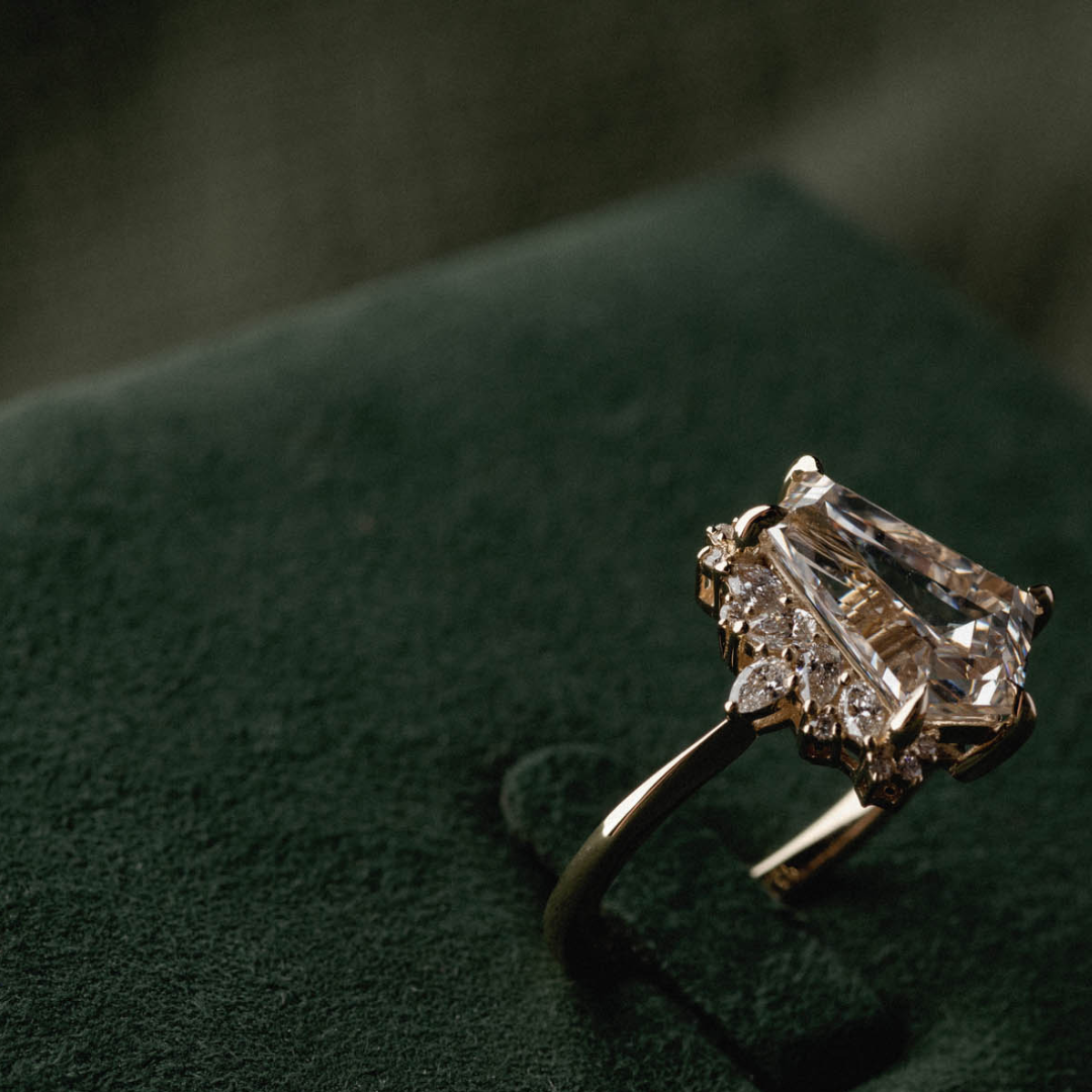 Champagne Freeform Cut Irregular Cluster