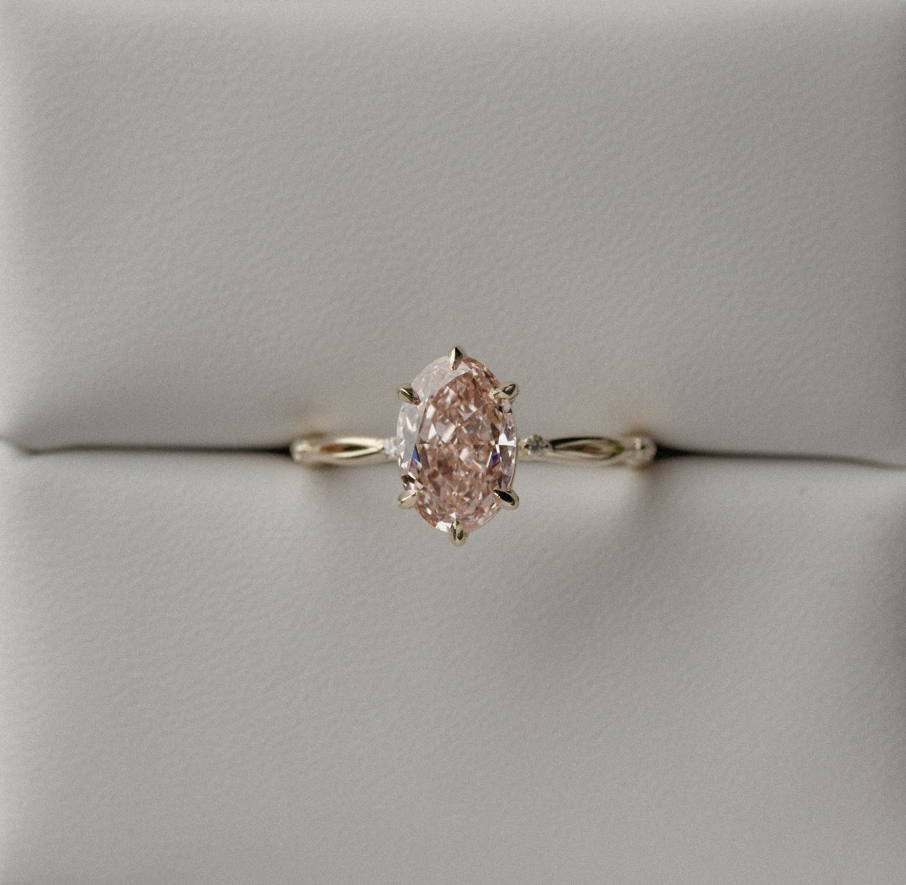 Solitaire of Pink Oval Diamond - Laher