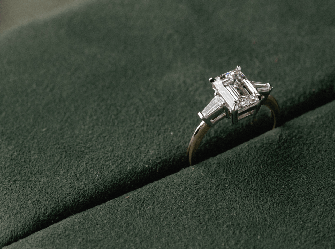 Three Stone of Emerald & Tapered Baguette - Laher