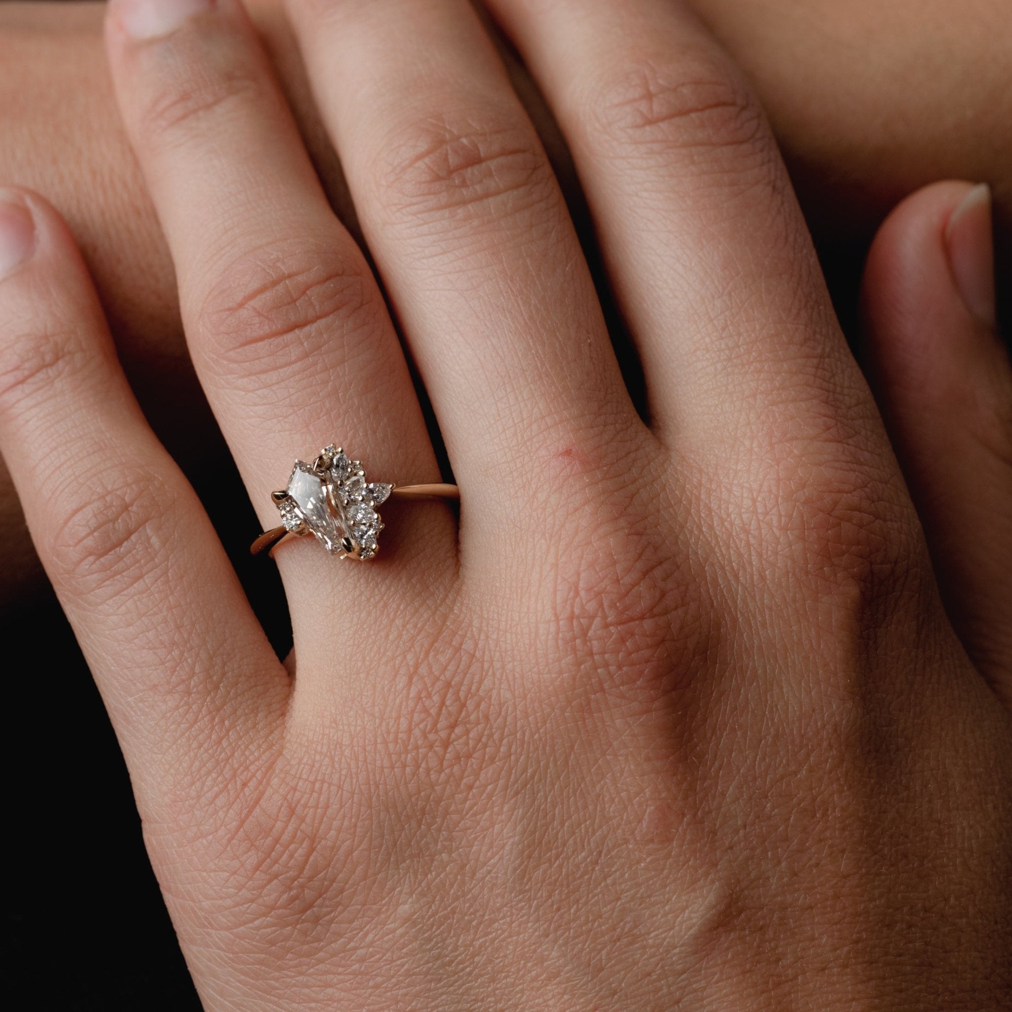 0.87ct Irregular Cluster of Champagne Lab Grown Diamond - Laher -