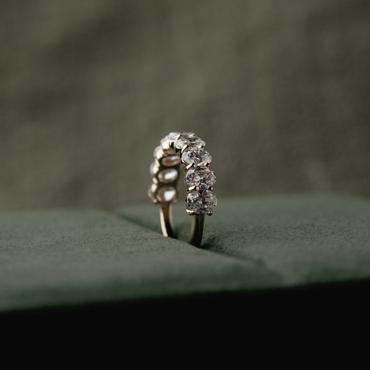 13 ⌇ Half Eternity Band of Oval Diamond - Laher - Wedding band