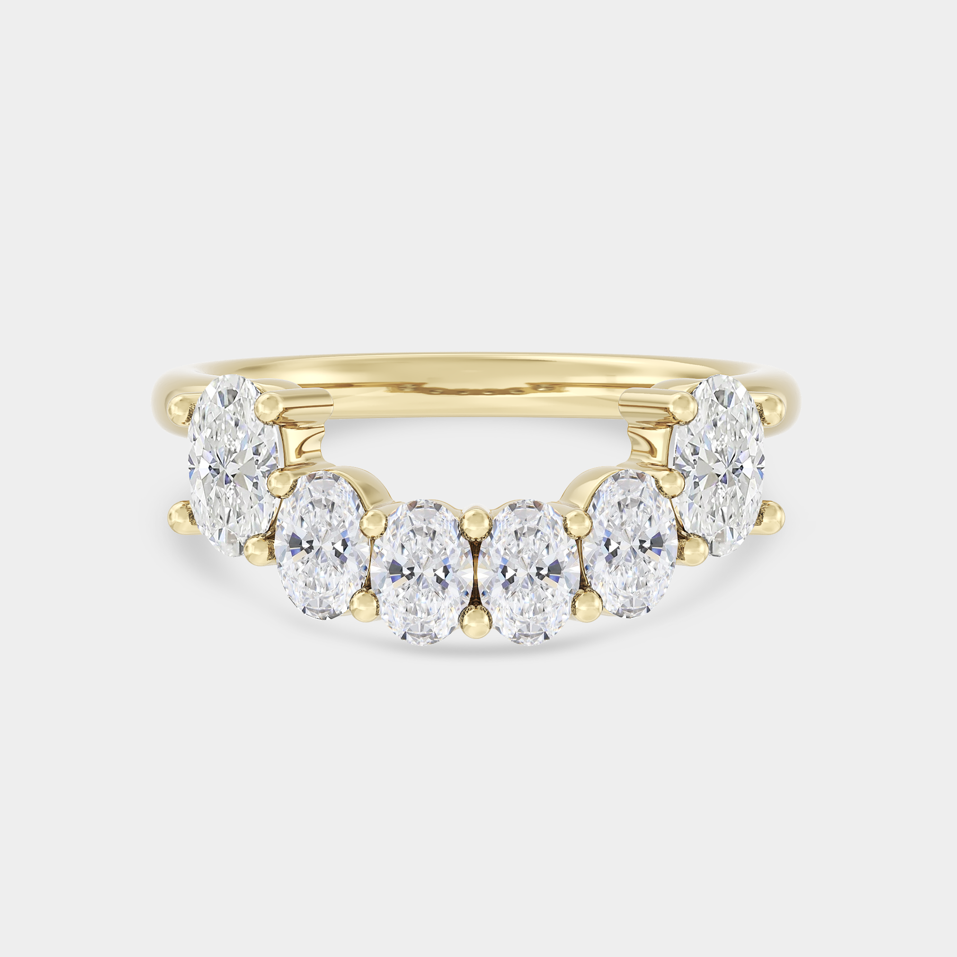 Half Eternity Crown Band of Oval Diamond