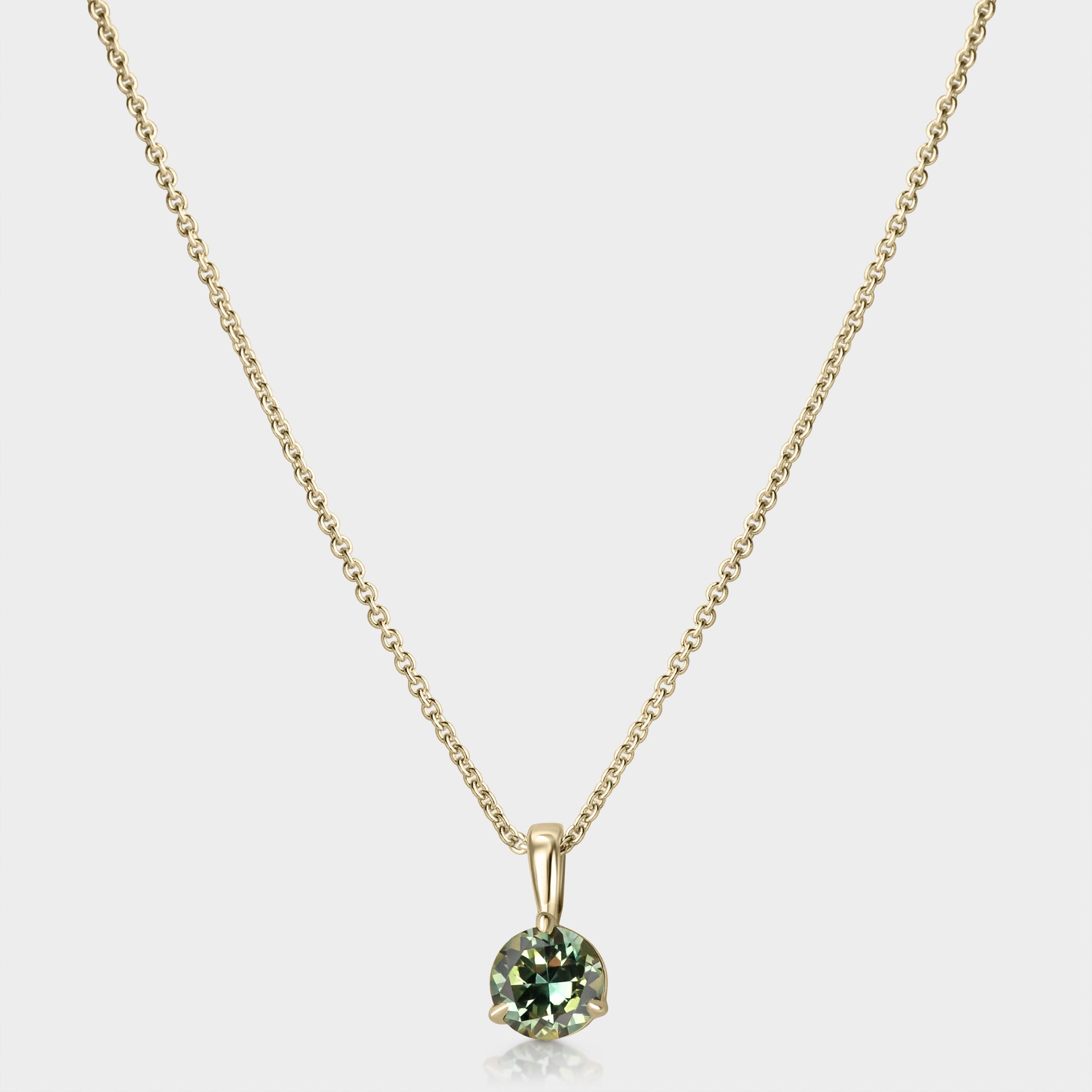 Round Brilliant Parti Sapphire Pendant