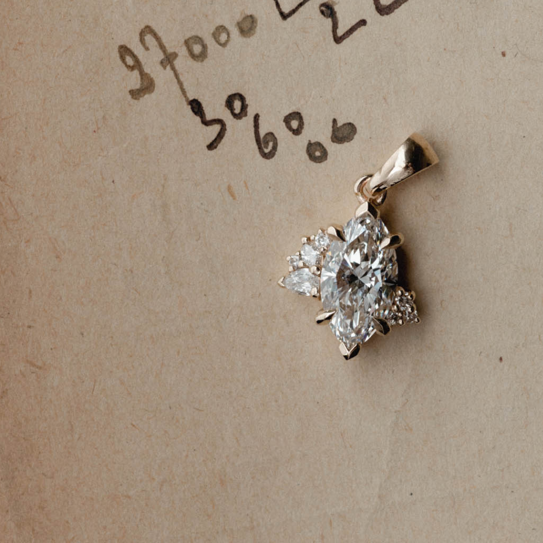 Marquise Asymmetrical Cluster Pendant