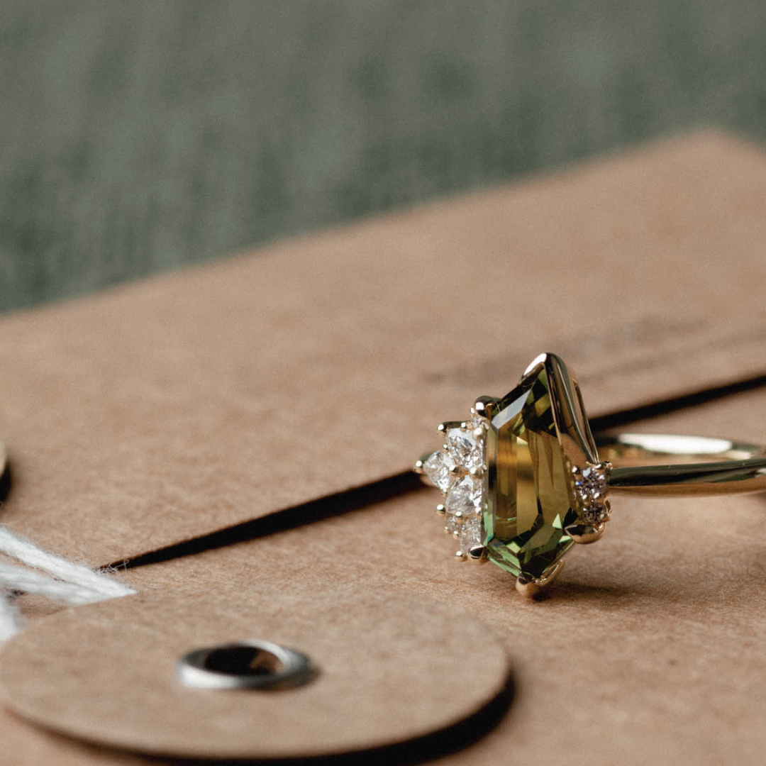 Irregular Cluster of Australian Parti Sapphire, Quarter Bezel