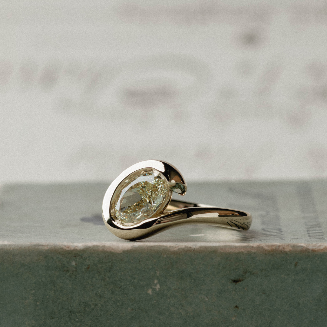 Off-Angle Two Stone of Oval & Marquise