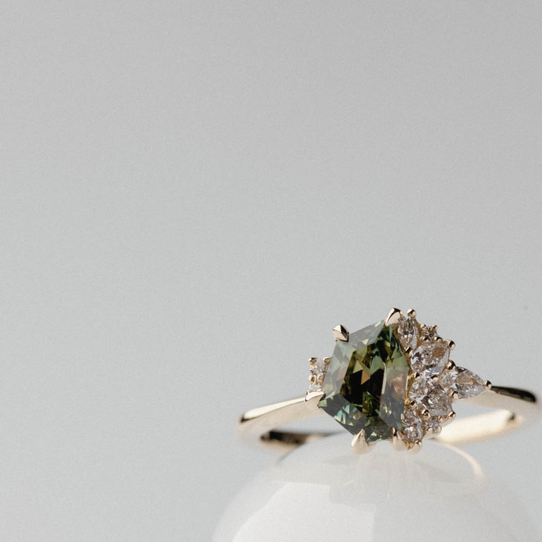Irregular Cluster of Parti Sapphire & Diamond