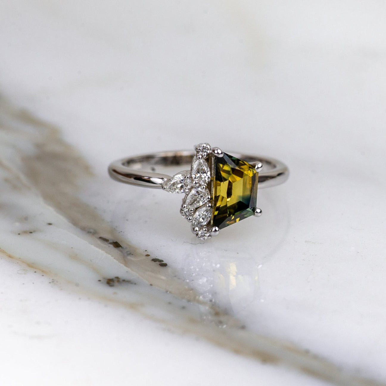 Asymmetrical Cluster of Sapphire & Diamond - Laher