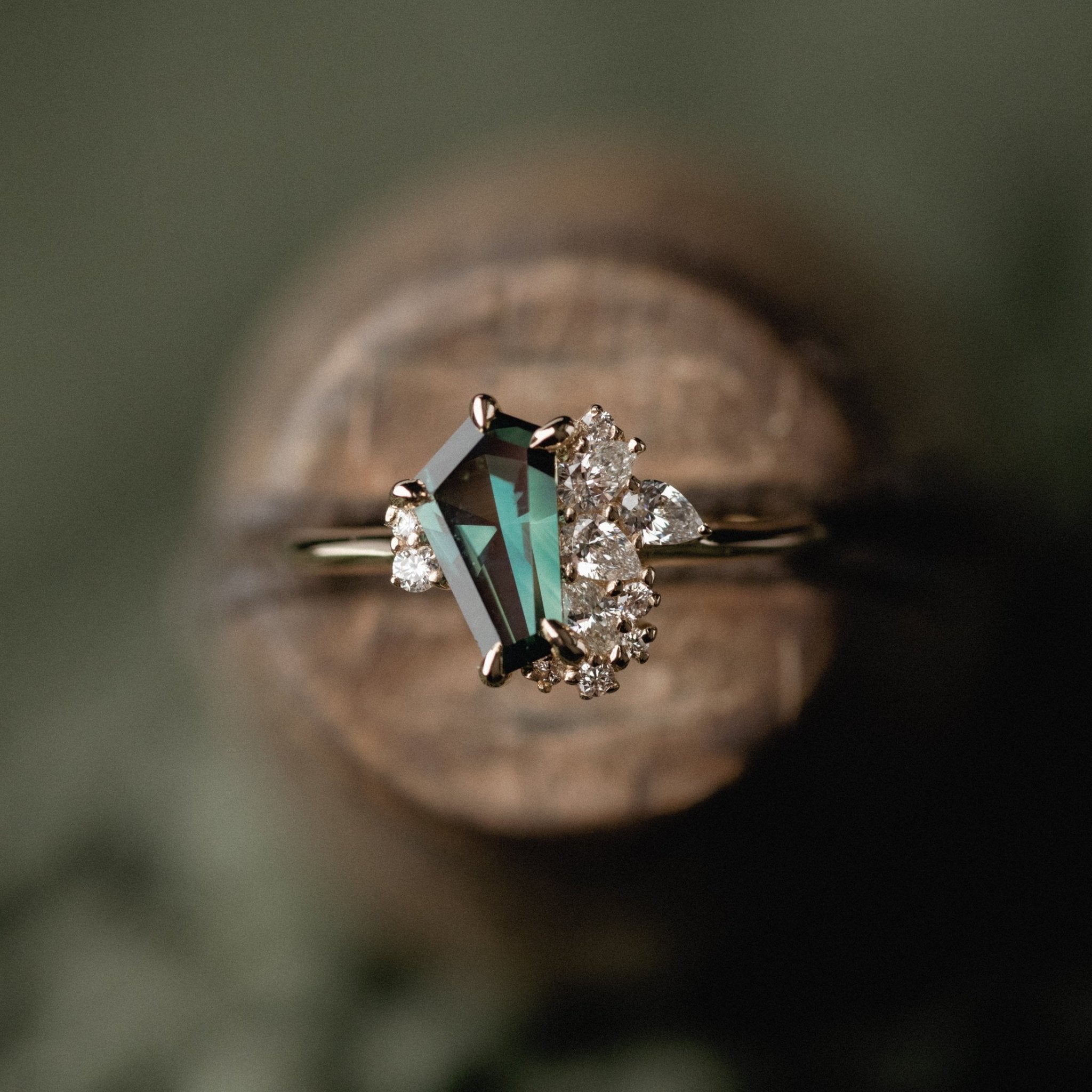 Irregular Cluster of Teal Sapphire - Laher