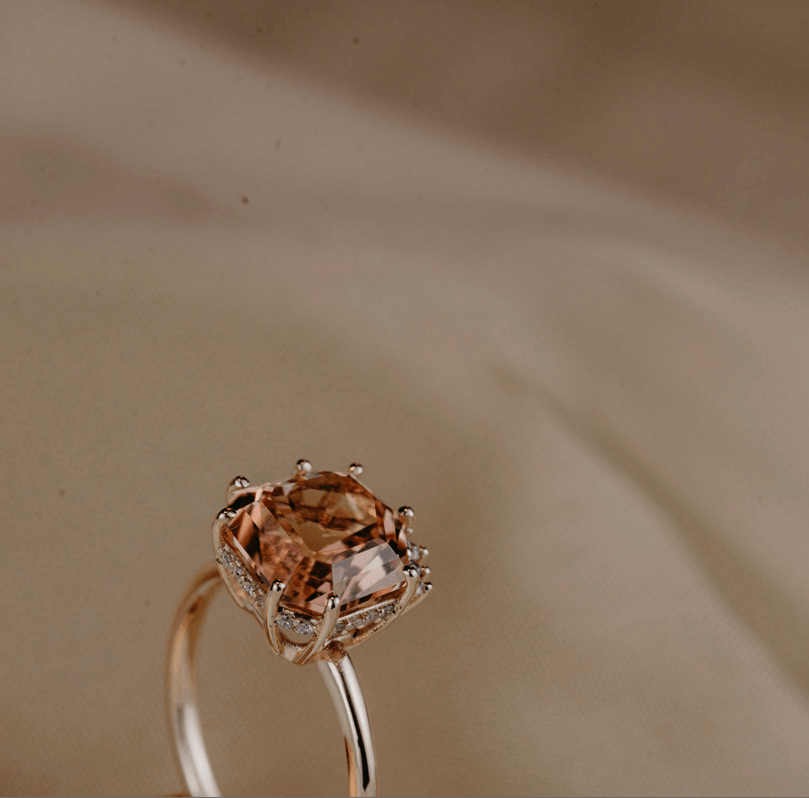 Peach Tourmaline w/ Hidden Halo - Laher