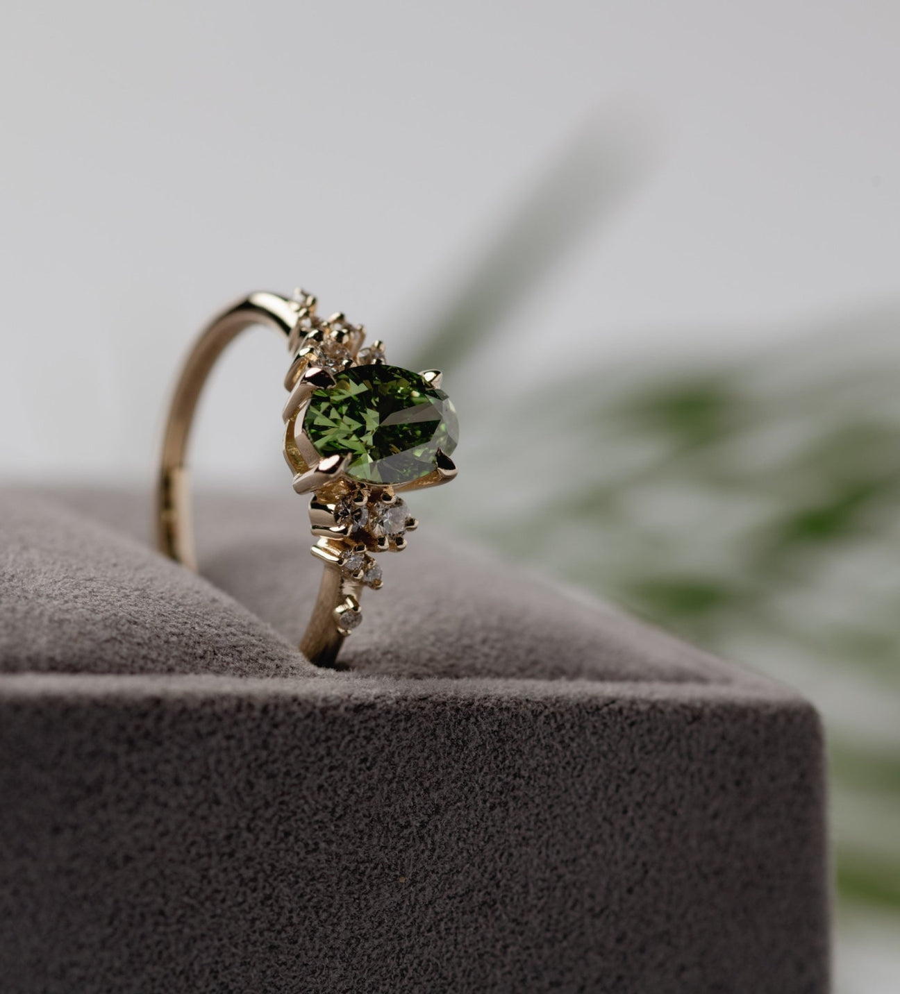 Symmetrical Cluster Of Lab Grown Green Diamond - Laher