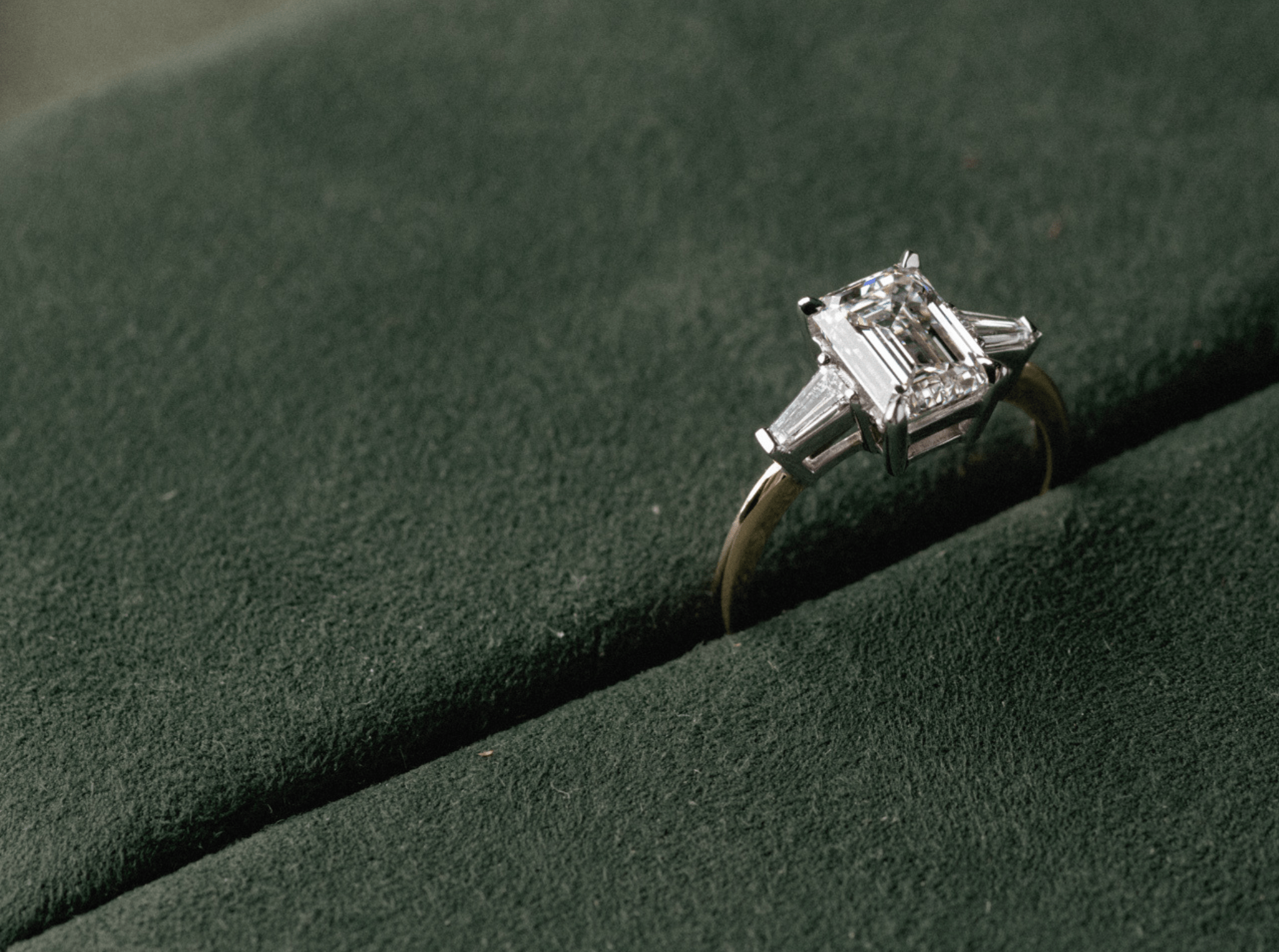 Three Stone of Emerald & Tapered Baguette - Laher