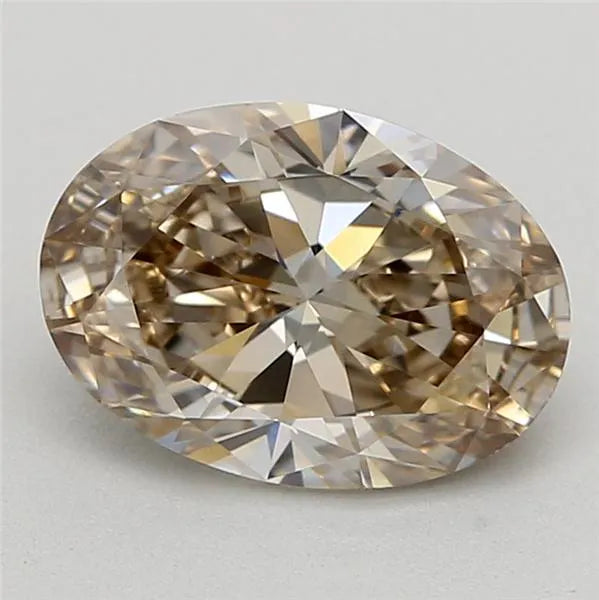 0.90ct Oval Lab Grown Diamond (Colour Very Light Brown, Clarity VVS2, IGI Certified)