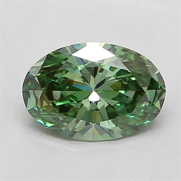 0.99ct Oval Lab Grown Diamond (Colour Fancy Vivid Green, Clarity VS1, IGI Certified)