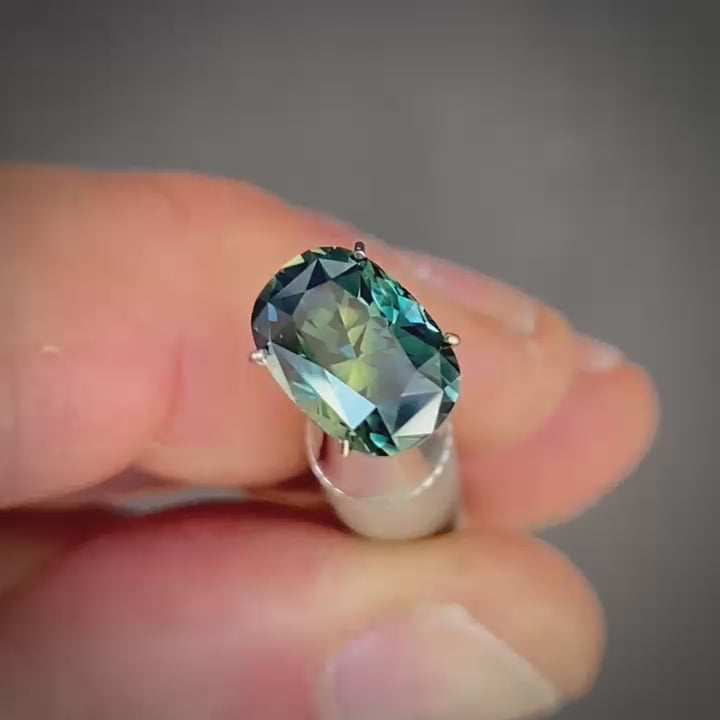 3.28ct Cushion Cut Blue/Yellow Parti Sapphire