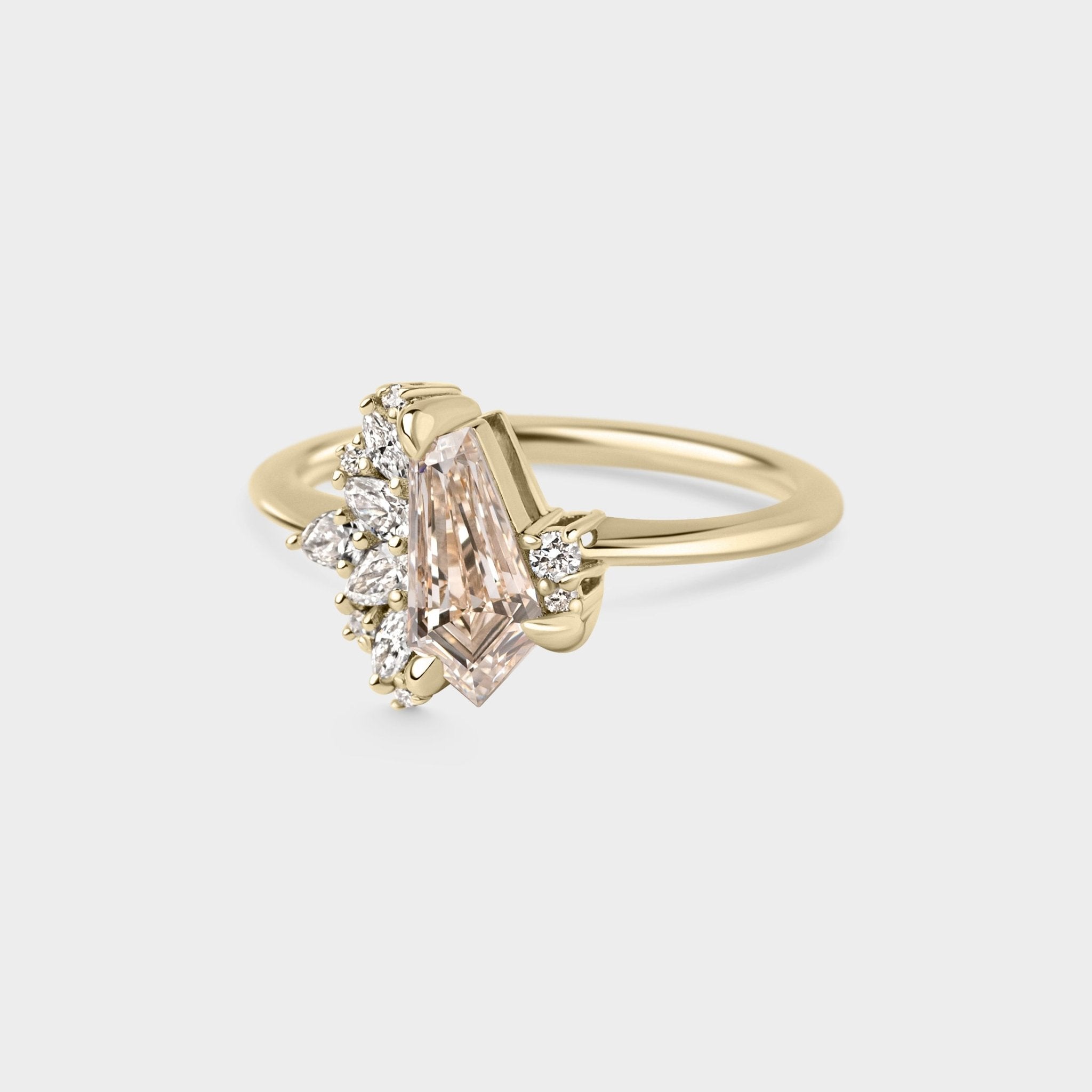 0.87ct Irregular Cluster of Champagne Lab Grown Diamond - Laher - 
