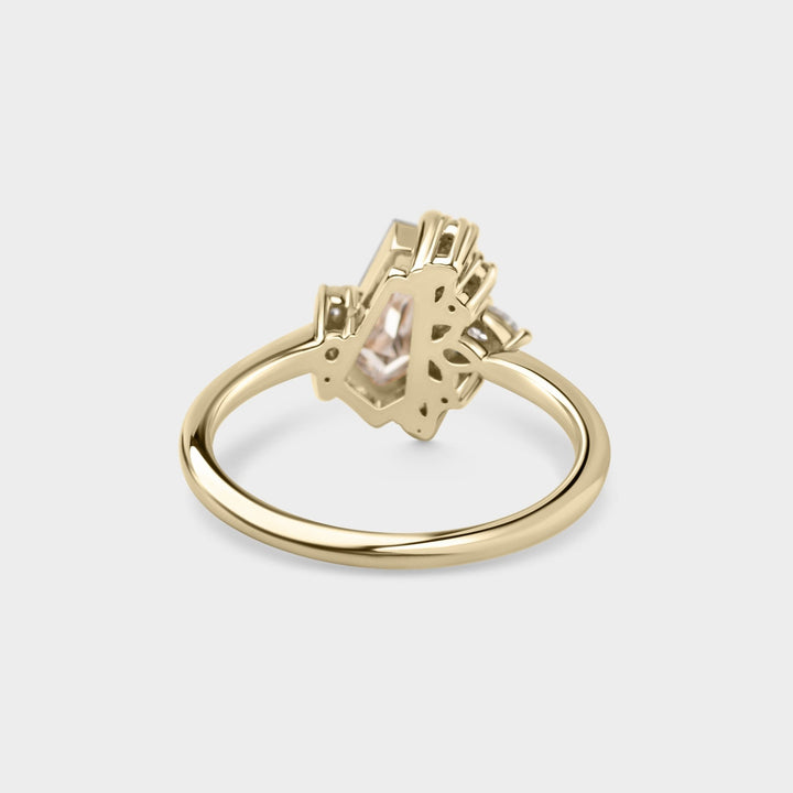 0.87ct Irregular Cluster of Champagne Lab Grown Diamond - Laher - 