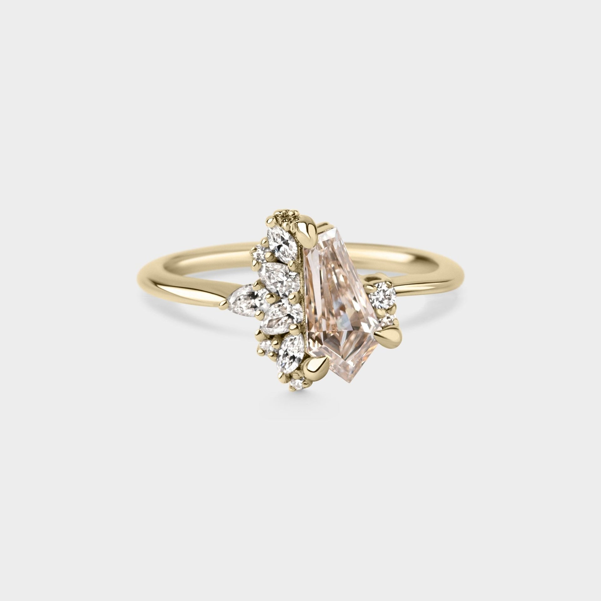 0.87ct Irregular Cluster of Champagne Lab Grown Diamond - Laher - 