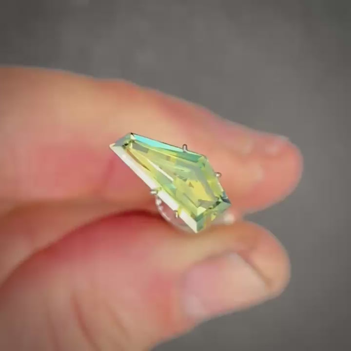 2.32ct Freeform Yellow/Green Parti Sapphire