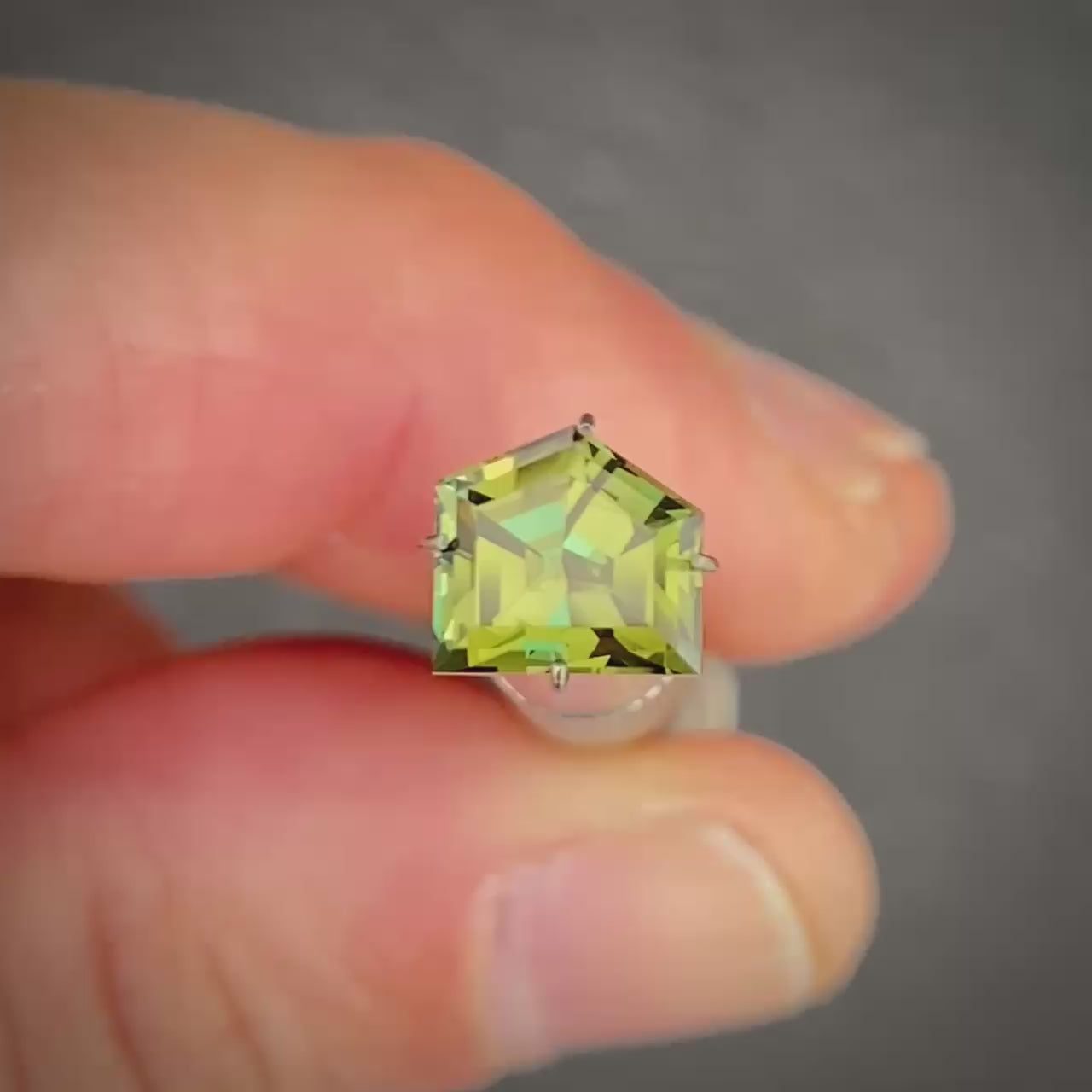 2.37ct Freeform Green Parti Sapphire