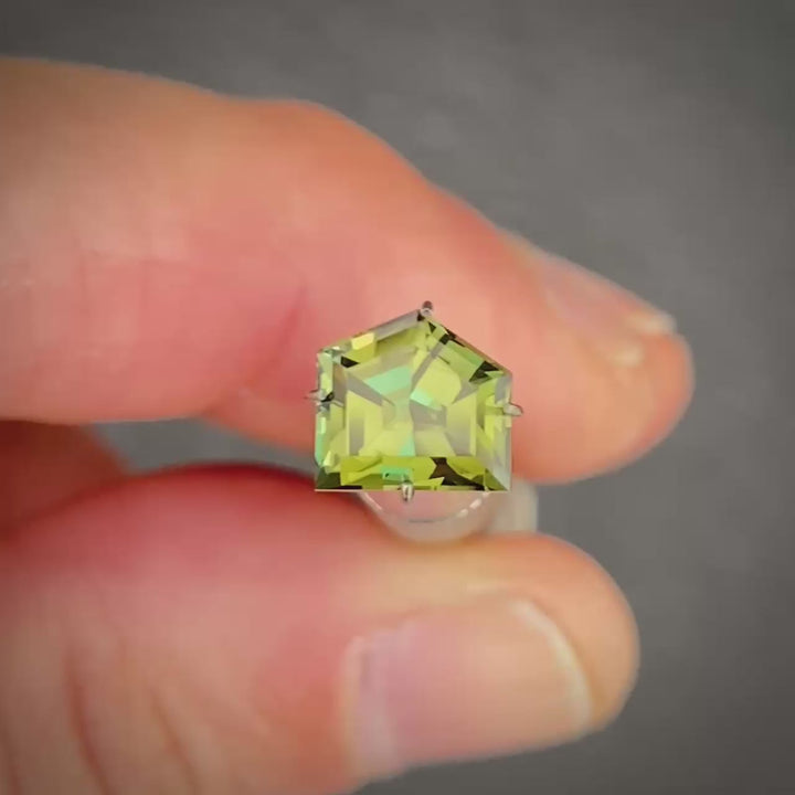 2.37ct Freeform Green Parti Sapphire