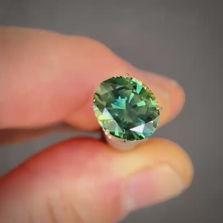 3.40ct Oval Blue/Green Parti Sapphire