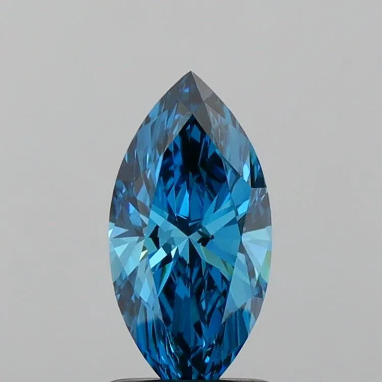 1.05ct Marquise Lab Grown Diamond (Colour Fancy Vivid Blue, Clarity VS1, IGI Certified)
