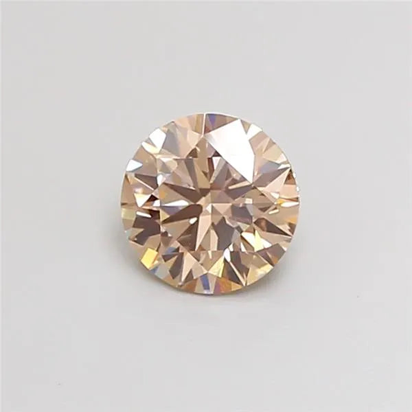 1.24ct Round Lab Grown Diamond (Colour Fancy Light Brown, Clarity VVS2, Cut EX, IGI Certified)