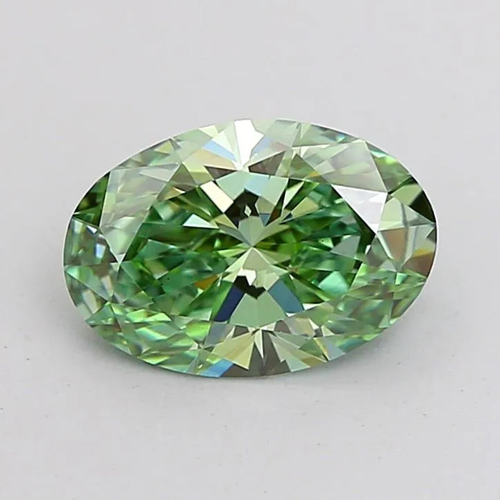 1.54ct Oval Lab Grown Diamond (Colour Fancy Vivid Green, Clarity VS1, IGI Certified)