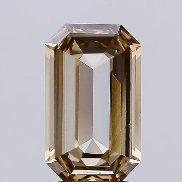1.58ct Emerald Lab Grown Diamond (Colour Fancy Light Yellowish Brown, Clarity VS1, IGI Certified)