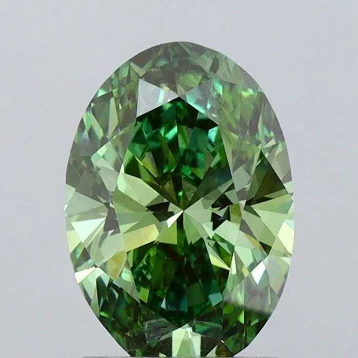 1.86ct Oval Lab Grown Diamond (Colour Fancy Vivid Green, Clarity VS1, IGI Certified)