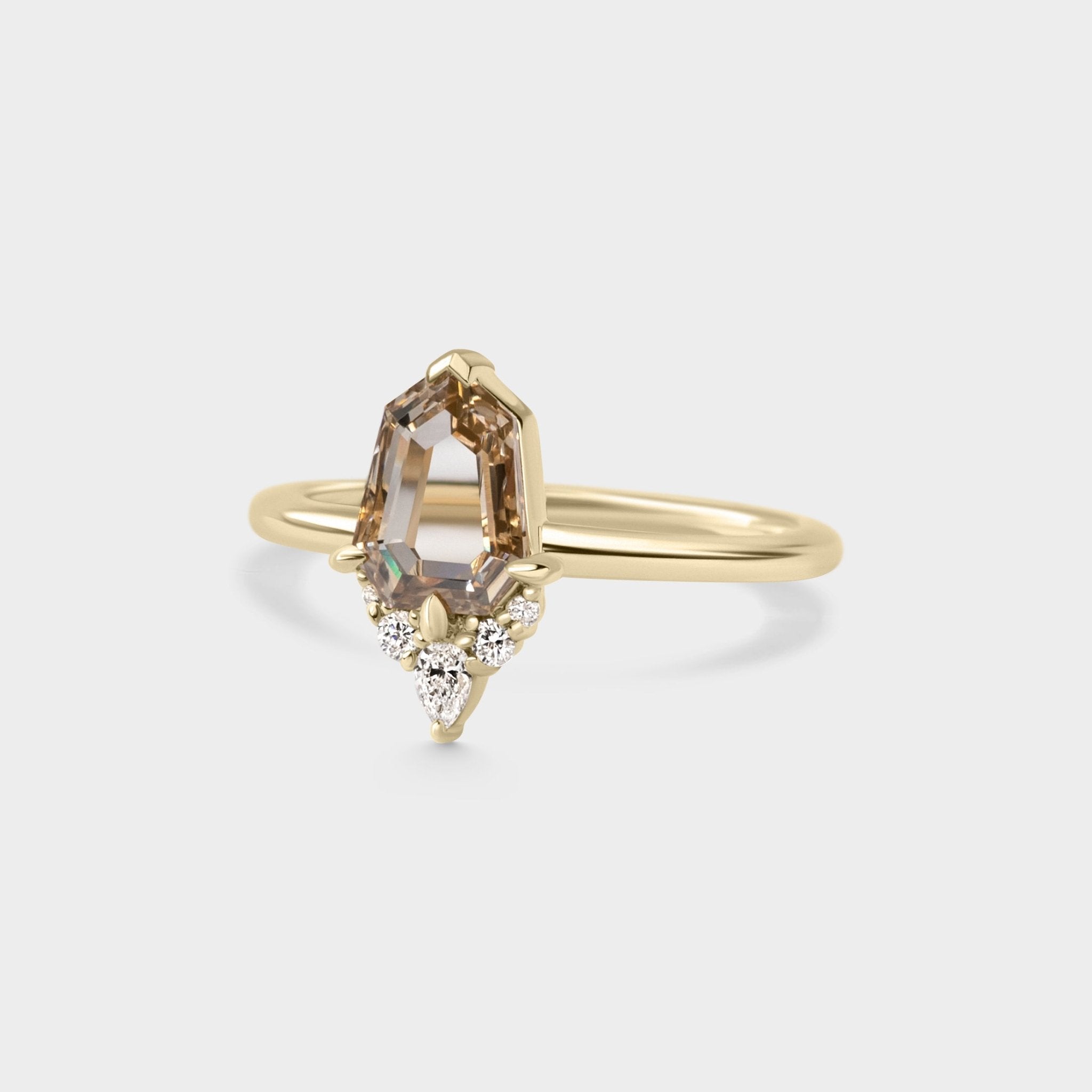 1.03ct Symmetrical Cluster of Champagne Diamond - Laher - 