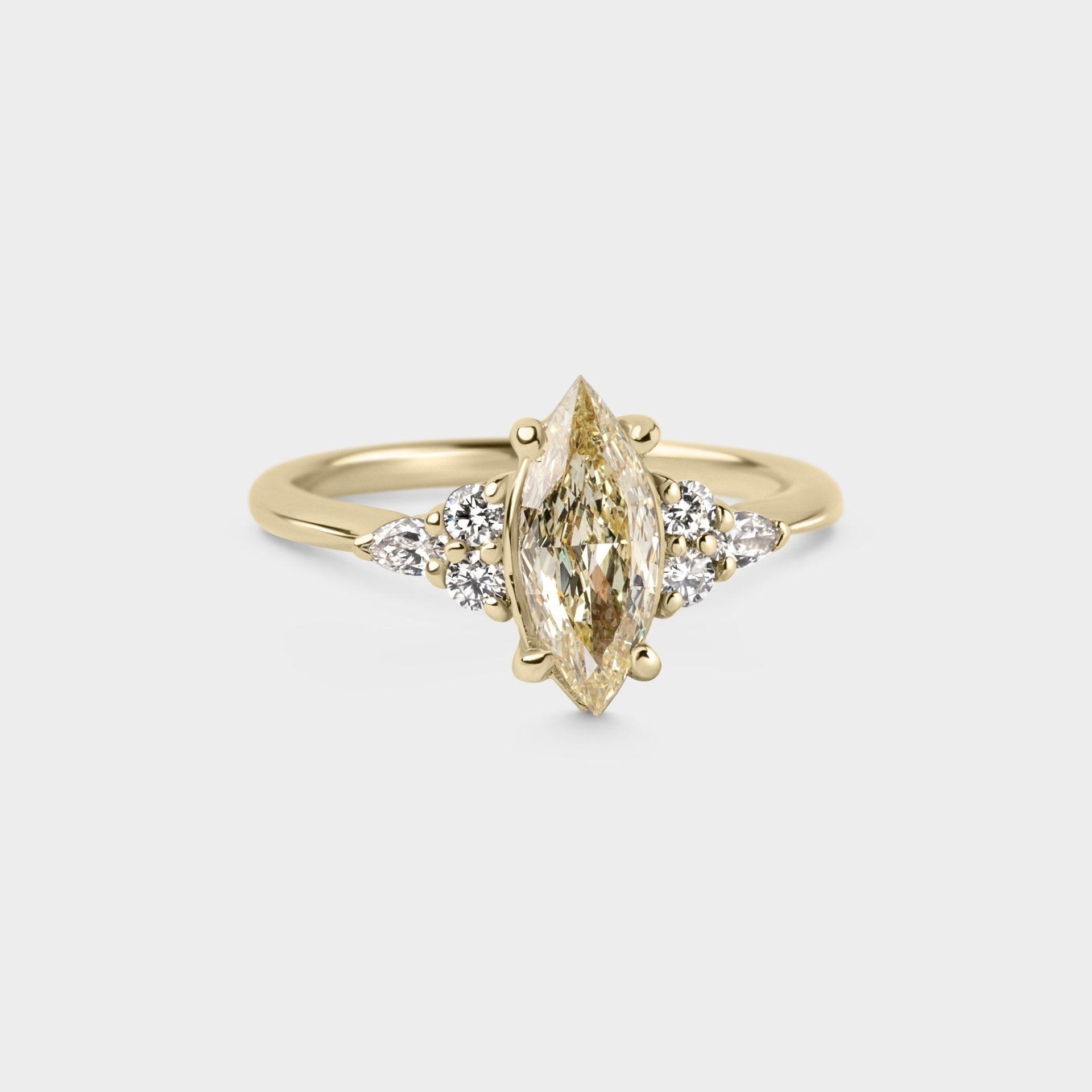 1.03ct Symmetrical Cluster of Warm Marquise Diamond - Laher - 