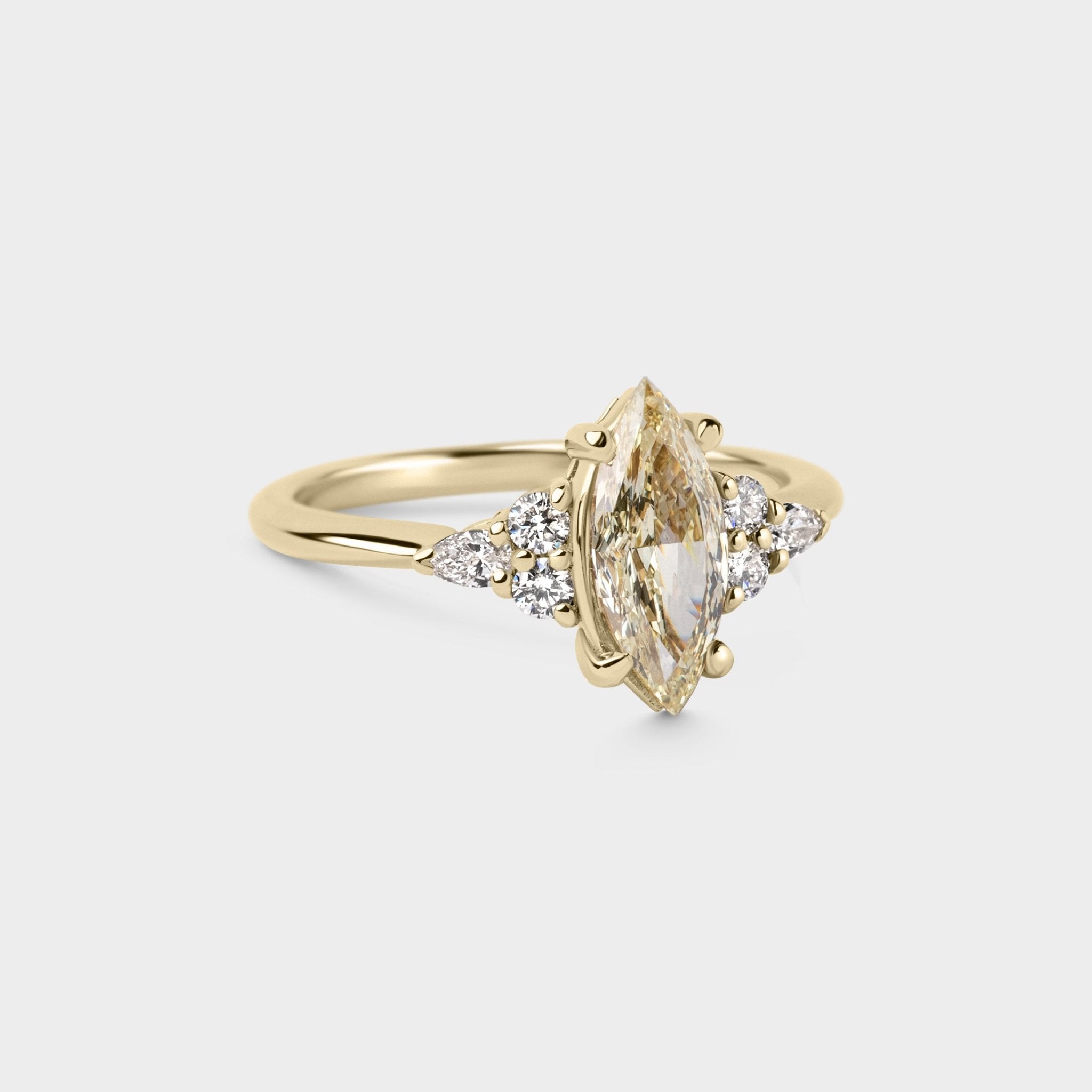 1.03ct Symmetrical Cluster of Warm Marquise Diamond - Laher - 