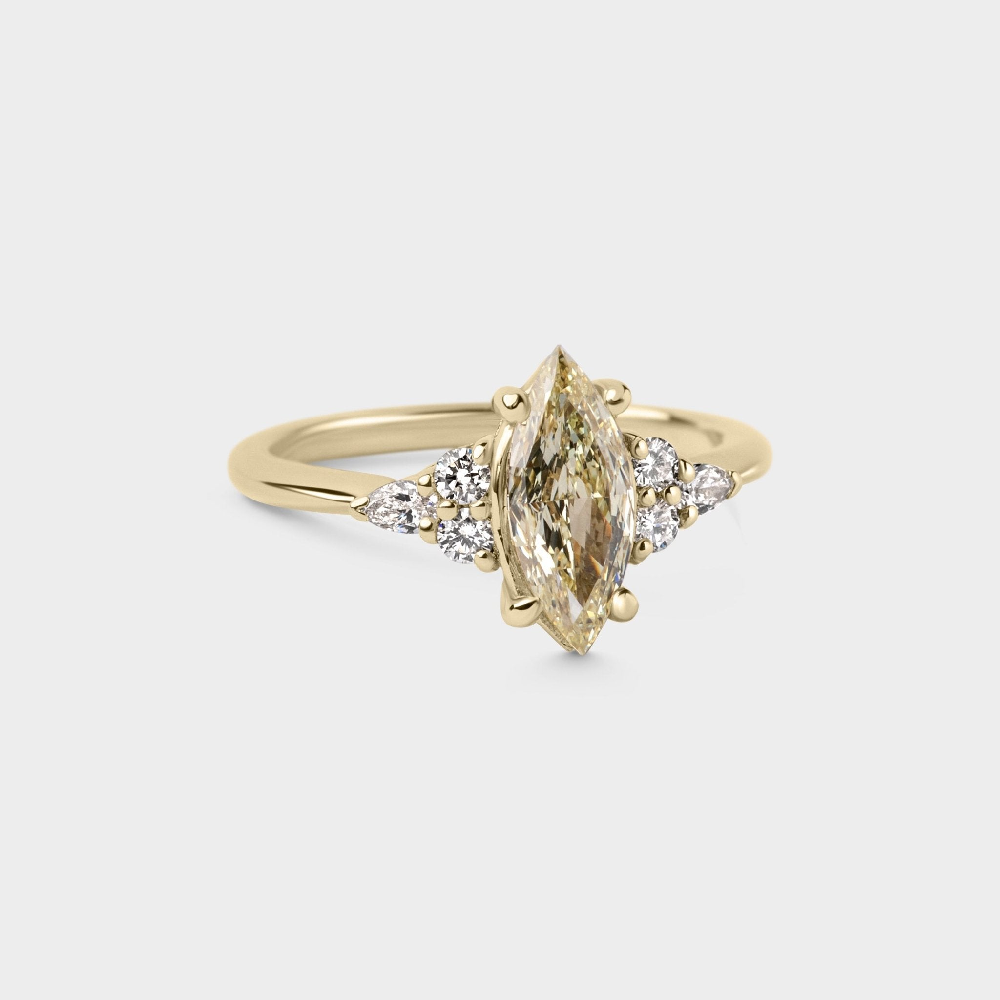 1.03ct Symmetrical Cluster of Warm Marquise Diamond - Laher - 