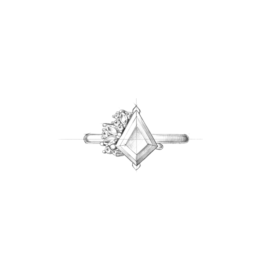 1.91ct Kite Cut Blue/Yellow Parti Sapphire