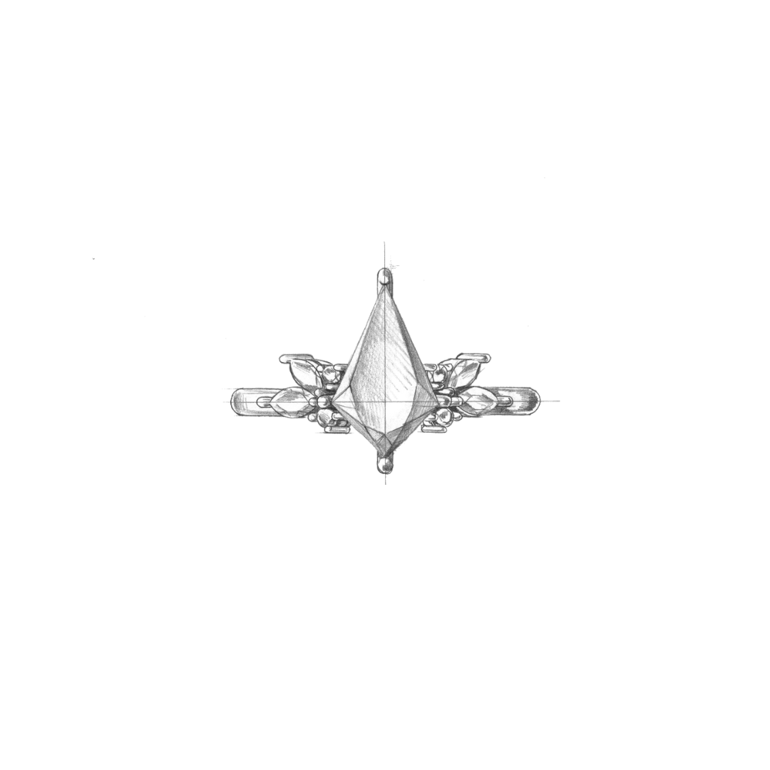 1.91ct Kite Cut Blue/Yellow Parti Sapphire