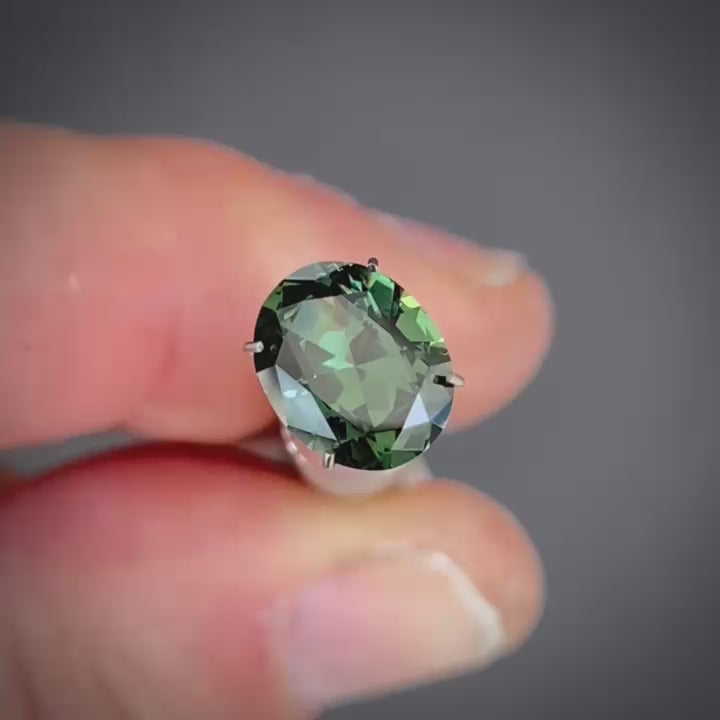 2.34ct Oval Blue/Green Parti Sapphire