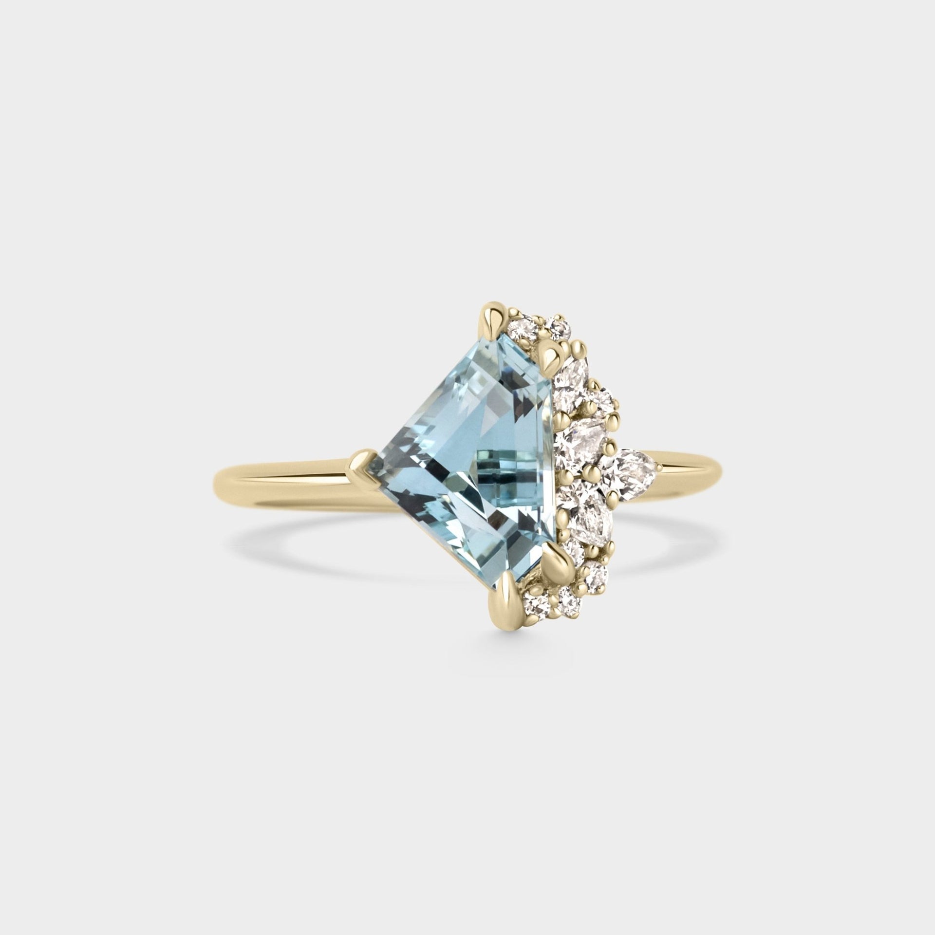1.99ct Irregular Cluster of Aquamarine & Diamond - Laher - 