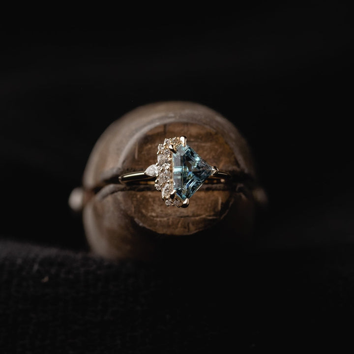 1.99ct Irregular Cluster of Aquamarine & Diamond - Laher - 