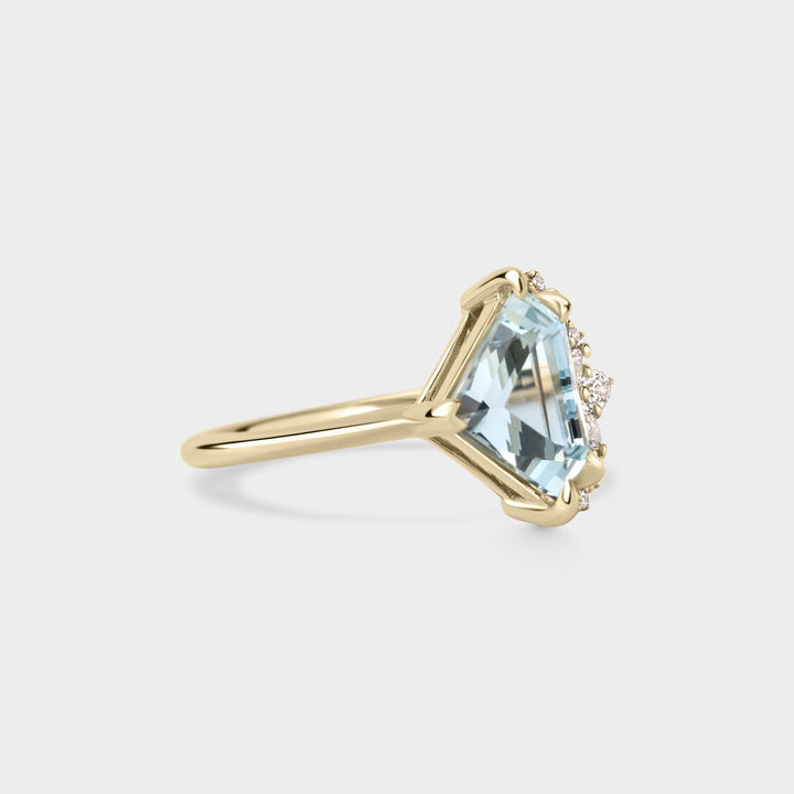 1.99ct Irregular Cluster of Aquamarine & Diamond - Laher - 