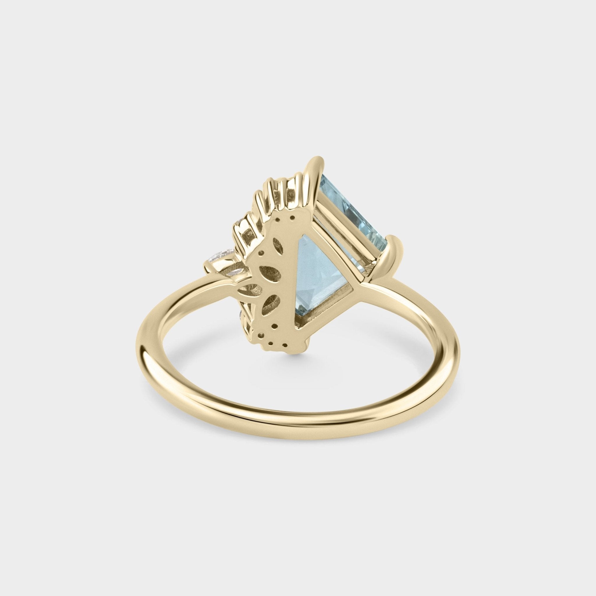 1.99ct Irregular Cluster of Aquamarine & Diamond - Laher - 