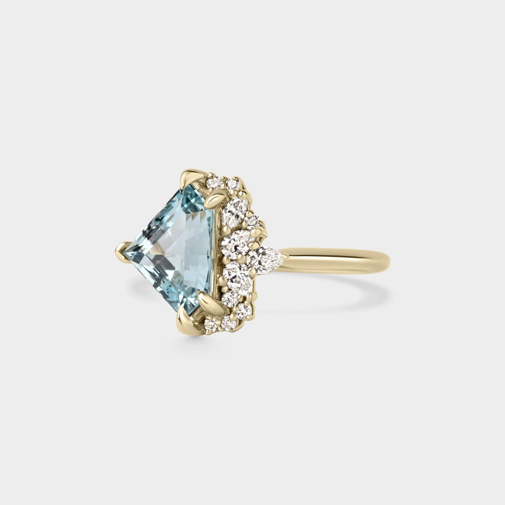 1.99ct Irregular Cluster of Aquamarine & Diamond - Laher - 