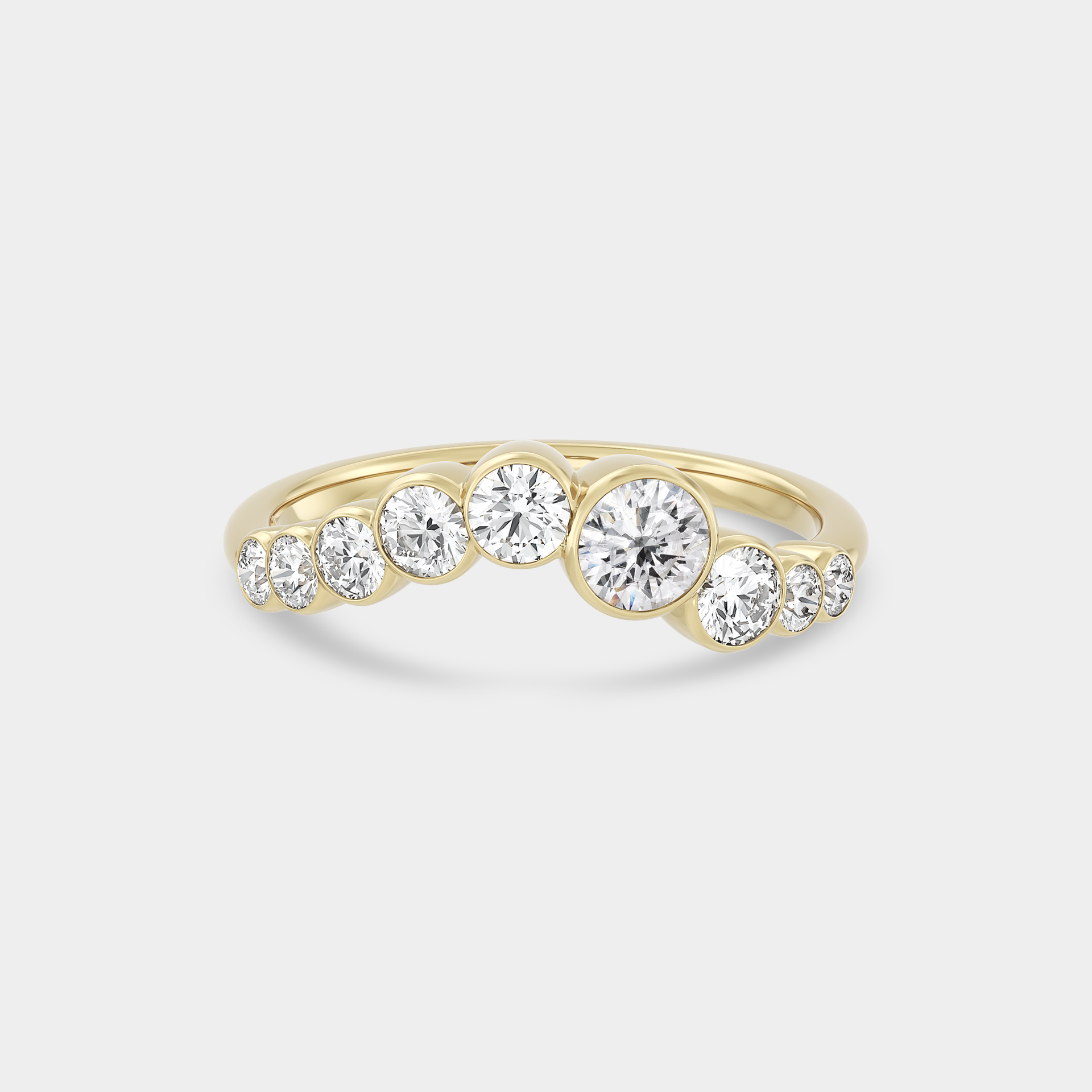 Offset Soft Curve Bezel Set