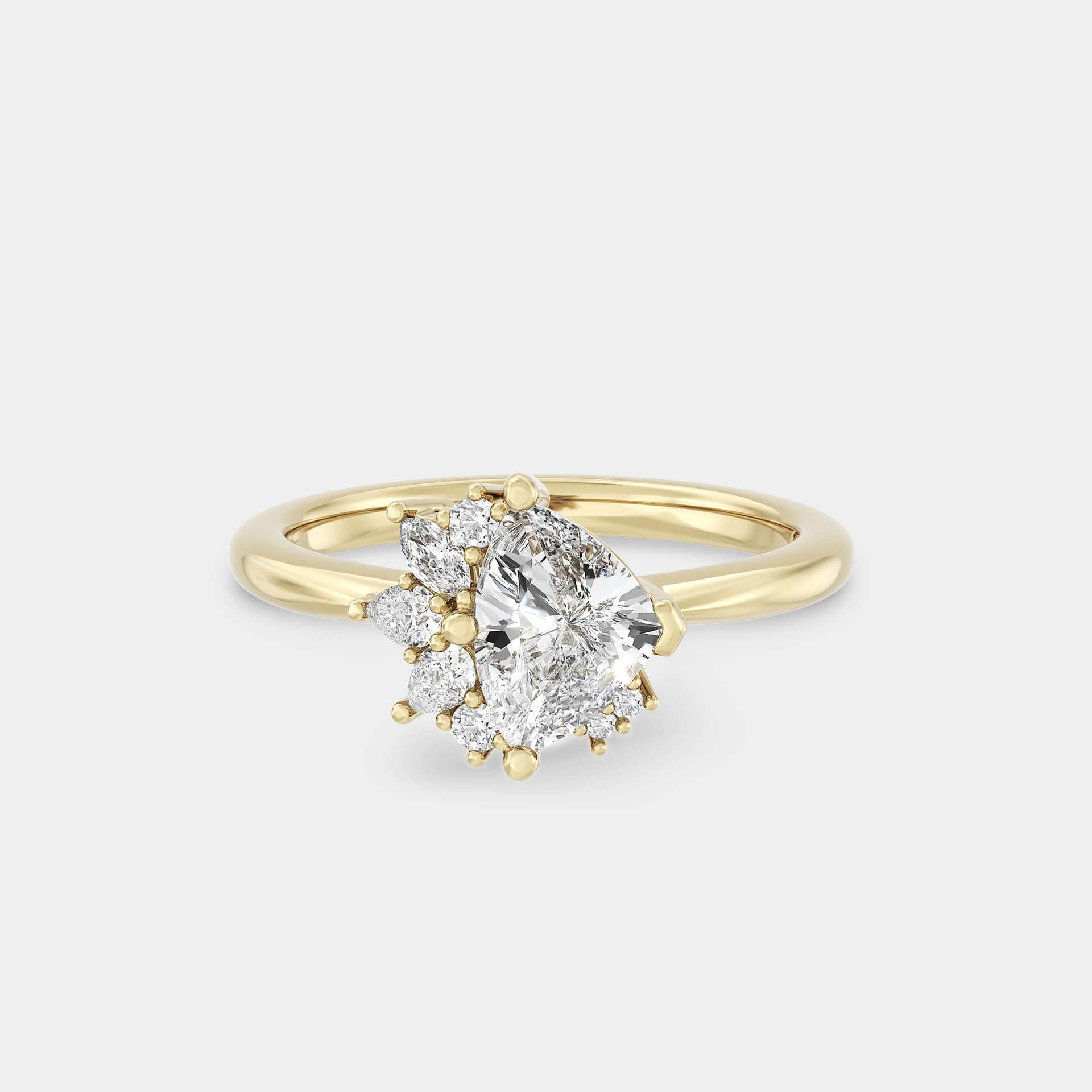 Irregular Cluster of Trillion Cut & Diamond