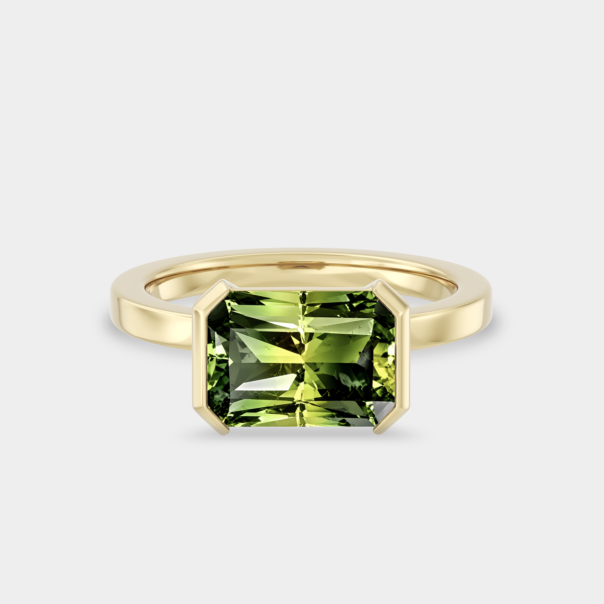 East-West Half Bezel of Radiant Cut