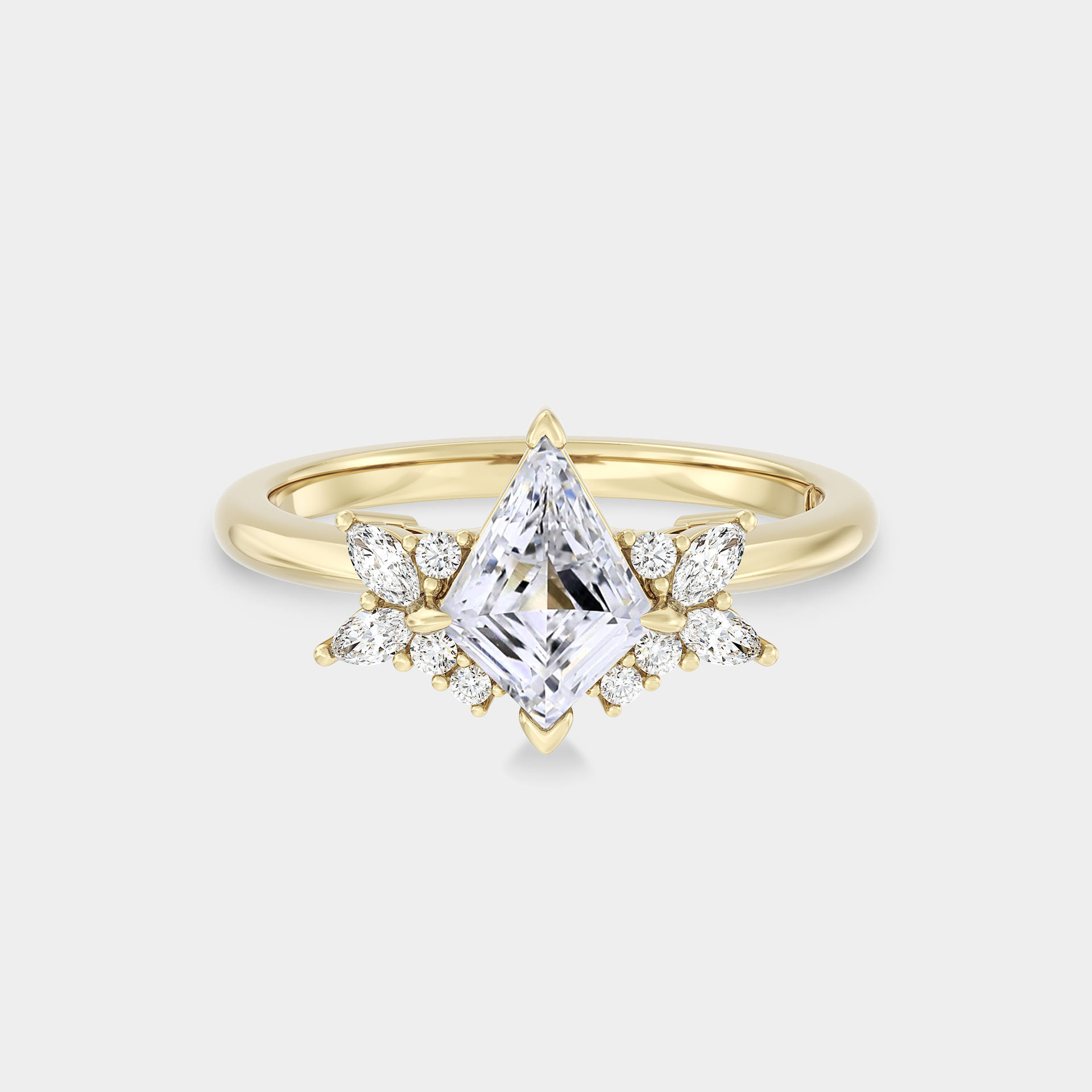 Symmetrical Cluster of Kite Cut & Diamond