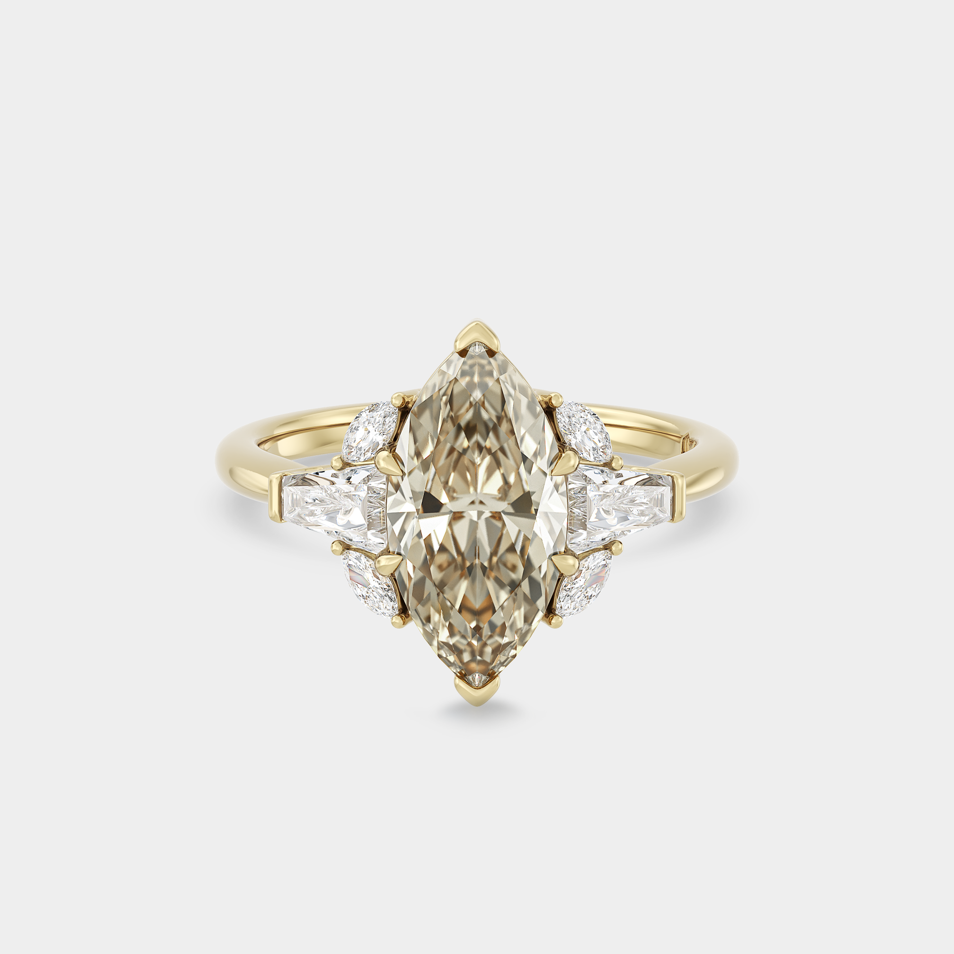 Cluster of Champagne, Marquise & Tapered Diamond