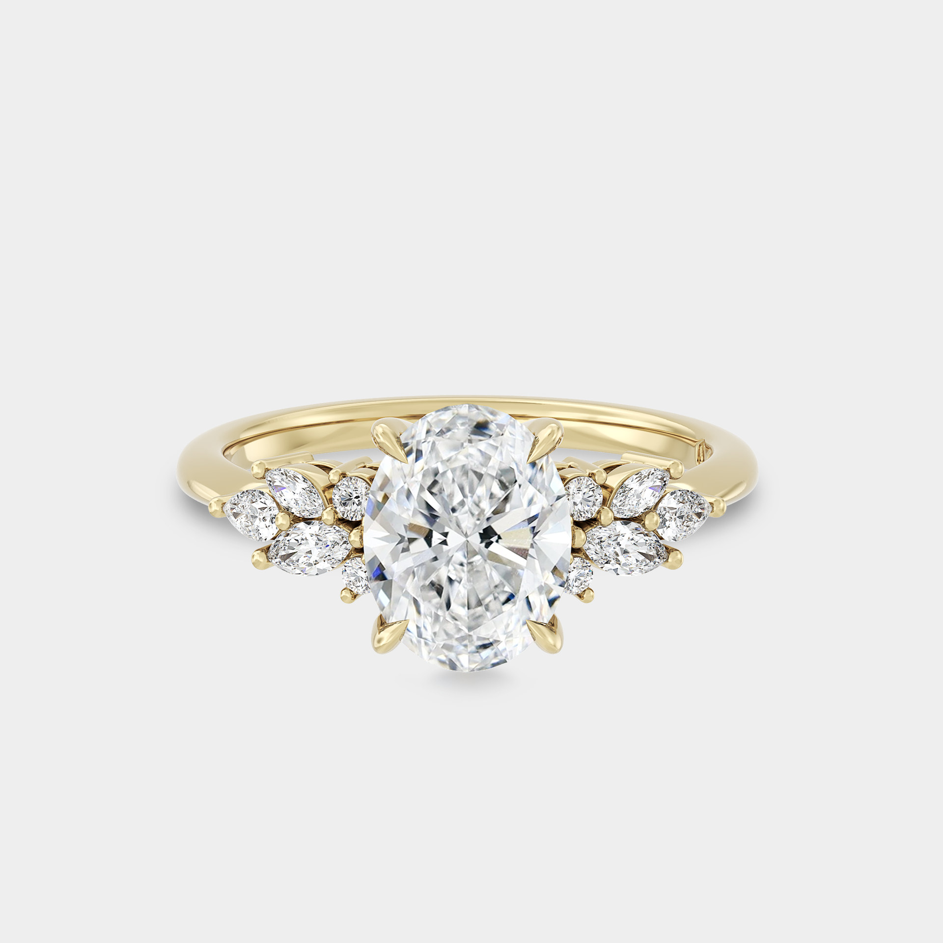 Symmetrical Cluster of Lab Grown White Diamond