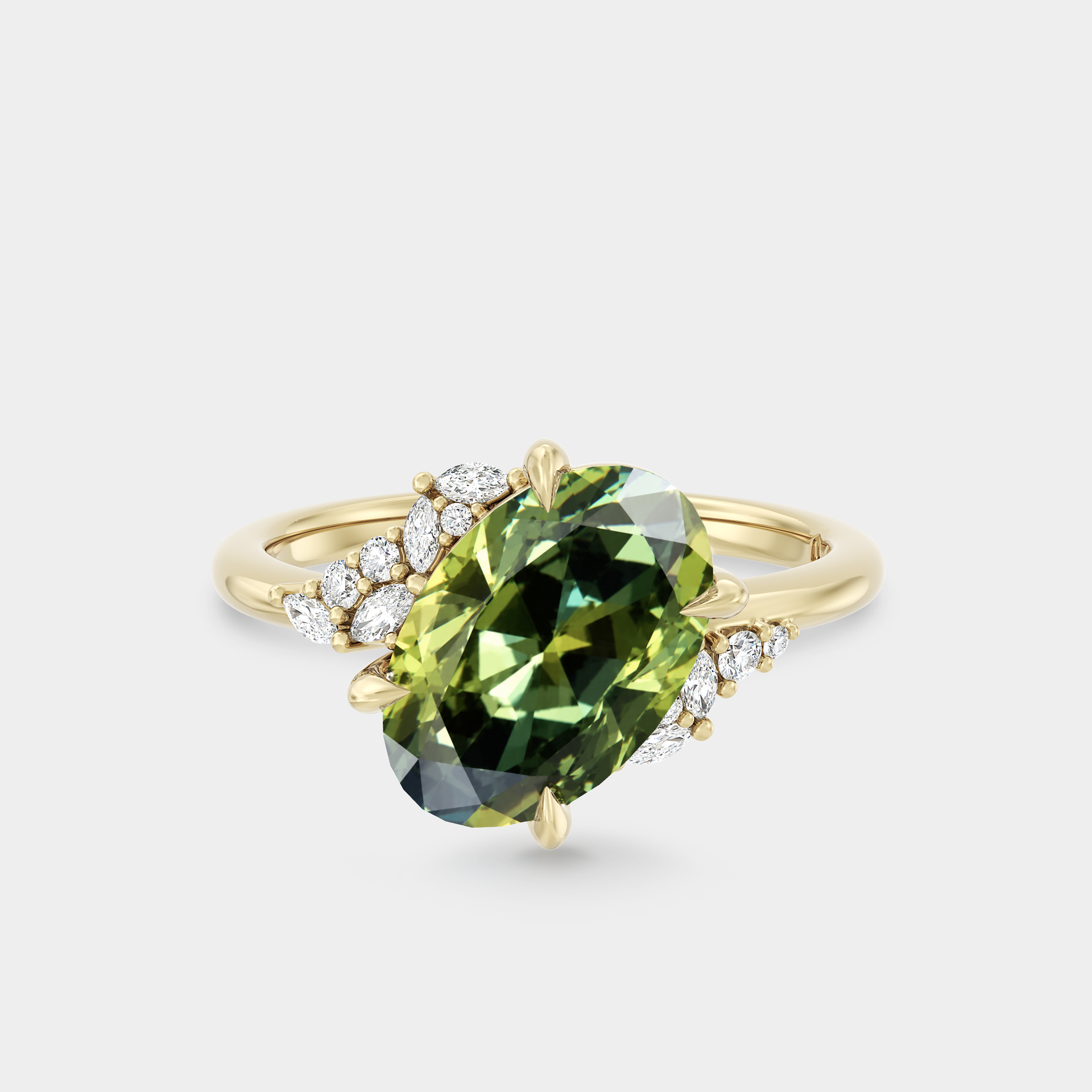 Offset Cluster of Oval & Diamond